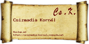 Csizmadia Kornél névjegykártya